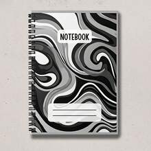 1pc A5 Size Marble Swirl Notebook | Grid Spiral Notebook | Solid Color Wave Design, Classic Lined Spiral Binding, Suitable For University Classroom Notes, Professional Workplace And Meetings, Creative And Deep Thinking, Home And Personal Affairs Management, Valentine's Day Gift, Perfect Gift For Family, Friends, Colleagues. - Lined Book - View 8