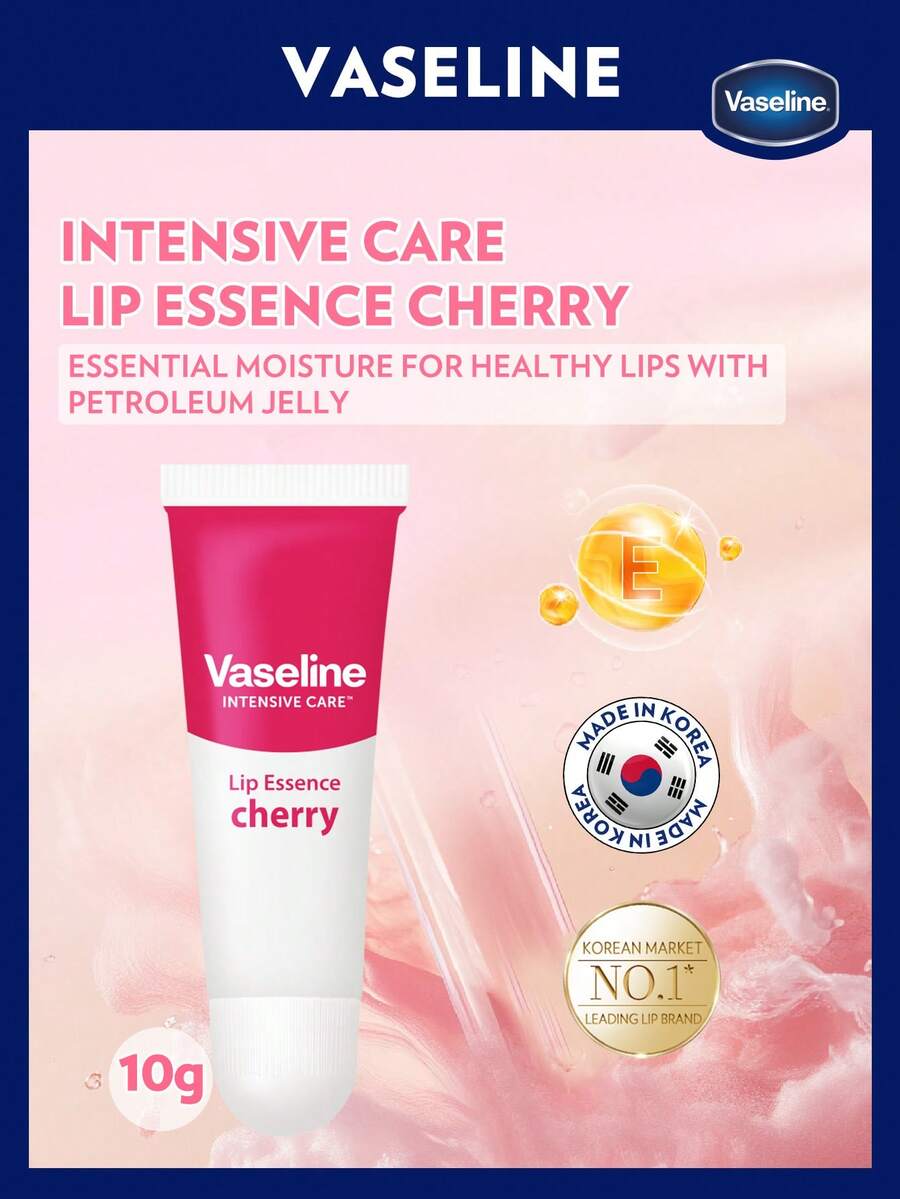 Vaseline [10毫升]|櫻桃密集修護唇部精華啫咖哩| 豐唇啫咖哩唇膏 |保濕唇膏蘊含透明酸和微滴| 深層修護極度乾燥、皸裂的雙唇| 夜間唇膜| 韓國製造 - 櫻桃 - 查看 1