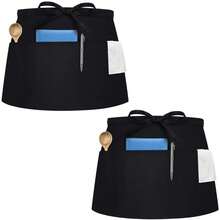1pc Fashionable Chef Short Apron, 3 Pockets Waist Apron, Black Waterproof Server Half Apron, Practical Home Kitchen Product - Multicolor - View 5