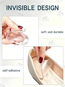 4PCS Solid Color Silicone Heel Pads For Beach, Outdoor, All Season - 4PCS Transparent - View 5