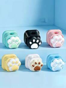 Cat Paw Shaped Plastic Plug & Charging Cable Clip - Magnetic Cable Organizer (With Paw Print Pattern & Type-C/Lightning Interface Compatibility) - Cute Desktop Cable Management Solution For Smartphones, Tablets And Laptops - Suitable For Various Devices - Multicolor - View 7