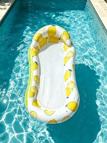 1pc Inflatable Water Float, Lemon And Watermelon Elements, PVC Material, Adult With Pillow Mesh, Inflatable Style, Water Float, Pool Float, Water Hammock, Water Lounge Chair, Outdoor Pool, Beach, Lake Vacation, Sunbathing, Party Water Play, 2026 Summer Viral Hot Item, Outdoor Cooling Gadget - Multicolor - View 5