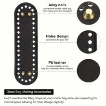1Pc/4Pcs Oval PU Leather Bag Bottom Former, Crochet Hook Bag Bottom Nail Former Pad With Nails, Suitable For Handbag And Wallet Makers, Perfect Gift For DIY Enthusiasts, Crochet Bag - Multicolor - View 11
