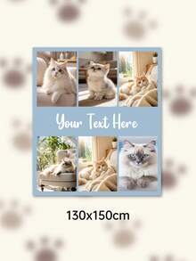 Custom Photo Text Throw Blanket, Personalized Picture Collage Fleece Blanket, Customized Pet Memory Photo Blanket For Sofa Bed Home Decor Gift - Multicolor - View 21