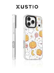 XUSTIO Halloween Ghost Pumpkin Lantern Candy Moon Star Couple Best Friend Phone Case, Dual-Color TPU Shockproof Protective Cover, Highly Attractive Holiday Gift, Compatible With Apple 11-18 Pro ProMax Plus - Clear - View 2