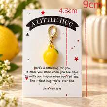 1pc/3pcs Women's Transparent Fruit Strawberry Apple Grape Resin Fruit Lemon Peach Strawberry Pendant With Blessing Card Creative Bag Charm Gift For Friends Wallet Accessory - Multicolor - View 11
