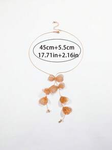 imoli 1pc/Fashion Old Money Exaggerated Style Metal Large Copper Computer Chip Butterfly Shape Tassel Long Necklace Suitable For Women's Daily, Workplace, Commute Outfit Jewelry Gift - 28296-g - View 9