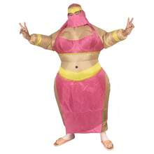 Adult Sultan Prince & Princess Couple Inflatable Costume, Arabic Palace Theme Funny Inflatable Doll Outfit, Halloween Carnival Party Cosplay Stage Performance Costume - Multicolor - View 6