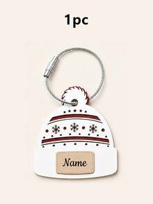 Custom Acrylic Knit Hat Keychain, Personalized Name Keychain Accessories, Bag Charm Key Chain, Customized Keychains, Customizable, Christmas Keychain - Multicolor - View 12