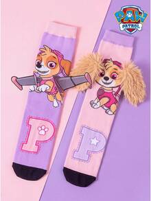 1 Pair Paw Patrol Socks With 3D Ears Puppy Design, Creative 3D Wings Children's Calf Socks, Christmas Gift Socks - Multicolor - View 5