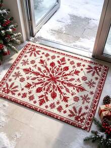 1 buah Karpet Mewah Motif Geometris Kepingan Salju Merah dan Putih, Keset Pintu, Karpet Kecil, Keset Selamat Datang, Karpet, Alas Lantai, Keset Pintu Luar Ruangan, Karpet Dapur, Dekorasi Rumah, Keset Pintu Depan, Karpet Area, Alas Luar Ruangan, Dekorasi Rumah, Karpet Area, Karpet Taman, Karpet yang Dapat Dicuci - Beraneka warna - View 4
