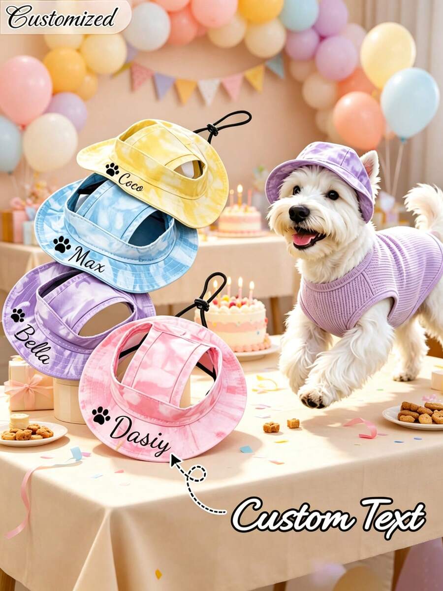 Topi Anjing Kustom dengan Lubang Telinga, Topi Pelindung Matahari Musim Panas untuk Anjing dengan Lubang Telinga, Topi Matahari Anjing yang Dapat Diatur, Topi Baseball Corduroy untuk Hewan Peliharaan yang Dipersonalisasi, Topi Matahari yang Cocok untuk Anjing Kecil, Sedang, dan Besar, Hadiah untuk Anak Anjing - MultiWarna - View 1