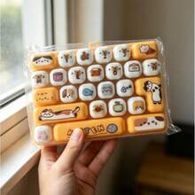 Gantungan Kunci Mainan Keyboard Pereda Stres 26 Tombol, Liontin Keyboard Mainan Kreatif Tekan Jari Ukuran Besar - Cocok Sebagai Hadiah Kecil untuk Pesta Liburan, Gantungan Kunci Keyboard Mini Buku Harian Hewan 26 Tombol, Gantungan Tas Mainan Tombol Pereda Tekanan Portabel, Hadiah Pereda Kecemasan (Pola Huruf/Variasi Warna Acak Adalah Normal/Dikirim Secara Acak) - MultiWarna - View 6