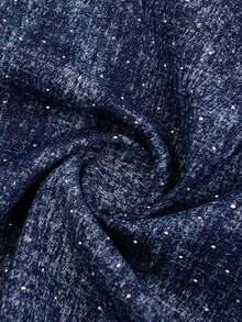 1 lembar (48cm*150cm) Kain Denim Berkilau Motif Berlian. Kain Denim Motif Salju yang Modis dan Unik, Cocok untuk Proyek Jahit DIY, untuk Membuat Pakaian, Aksesoris, dan Tas. Kain Latar Belakang Dekoratif - Denim Kepingan Salju Berlian Imitasi - View 5