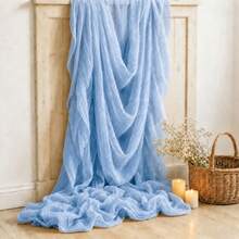 10 Pack Light Blue Cheesecloth Table Runner, Boho Gauze Table Runner, Rustic Semi Sheer Fabric Table Runner For Wedding, Bridal Shower, Baby Shower, Birthday Party, Farmhouse Dining Table Decor, Table Centerpiece And Home Decoration - Light Blue - View 1