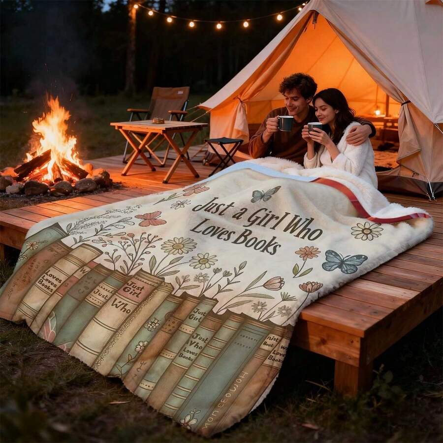 1pc Book Lover's Flannel Blanket Soft Pastel Colors (Beige, Pink, Blue ...