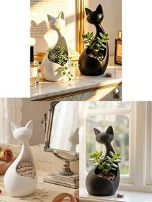1pc Luxury Style Desktop Ornament Cat Figurine, Exclusive Home Decor Gift For Cat Lovers - Multiple Styles - View 12
