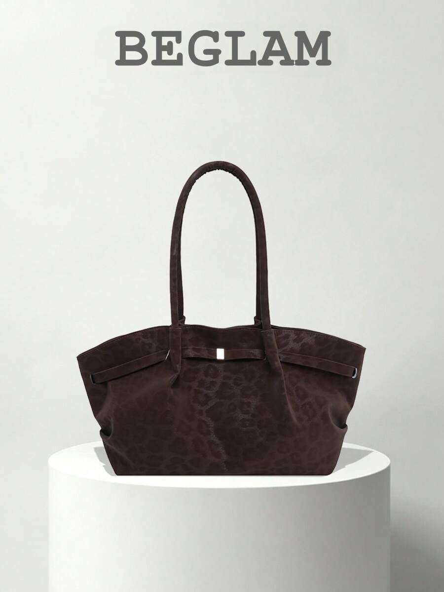 Fashionable Leopard Print Shoulder Bag, Strap Design, Suitable For Women Shopping, Dating, Gifts And Daily Use - Coffee Brown - View 1