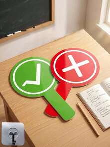 8pcs Double-Sided Handheld Response Cards "Correct" & "Wrong" Signs, Voting Paddles, Answer Boards, Suitable For Classroom Interactive Teaching Props, Family Games, Interactive Learning Activities, Team Building Events, Back To School Season - Correct Or Incorrect - View 8