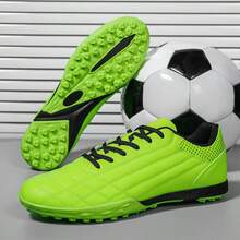 Football Shoes With Studs Design, Upper Featuring Multiple Color Combinations With Vibrant Prints, Sole With Evenly Distributed Studs Suitable For Natural Grass Or Artificial Turf Football Matches Or Training - Green - View 2