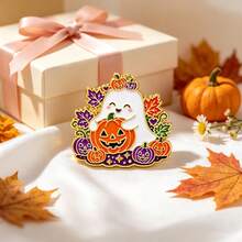 Cute Ghost Halloween Enamel Pins Set, Pumpkin Witch House Brooches, Spooky Fun Lapel Pins For Backpacks Jackets Hats Decor, Halloween Gift For Friends - Multicolor - View 6