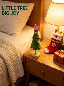 Mini Desktop Christmas Tree Decor, Compact Size Doesn't Take Up Much Space, Exquisite And Beautiful Design. Suitable For Placement On Desks, Counters And Other Locations, Can Be Used As Daily Home Decor Accent Or For Christmas Party Scene Decoration, Easily Creating A Warm And Festive Atmosphere. - Multicolor - View 4