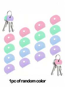 10/5/3/2/1pc Key Caps, Plastic Key Covers, Colorful Key Caps, Suitable For Home Keys, Office, Residential Keys, Key Head Protective Covers, Key Identifiers, Small Key Cap Labels, Easy Identification, Colorful Key Covers, Elastic Key Covers, Silicone Key Covers, Key Identification - Multicolor - View 8
