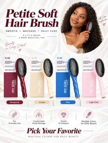 Oval Cushion Hair Brush, Soft Detangling Styling Brush With Rounded Pin Tips And Ergonomic Handle For Straight Wavy Curly Thick Hair, Daily Smoothing, Scalp Care, Home Travel Use, Multi-Color Options - Stylish Detangling Brush - View 9