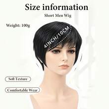Short Pixie Bob Wigs For Women, Glueless No‑Lace Synthetic Short Wig With Bangs, Heat‑Resistant Straight Layered Elf Short Hair Wig, Adjustable Cap Realistic Daily Wear Wig For Halloween Cosplay Party - Multicolor - View 2
