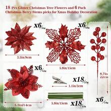 Sparkling Christmas Products - Flower Clips, Christmas Trees, Wreath Decorations, Artificial Flowers, Picking Decorations, DIY Wreath Decorations, New Year's Wedding, Home Furnishings, Party - Multicolor - View 7