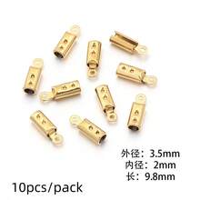 10/50pcs/Pack Stainless Steel Round Cord Clasp, 1/2/3/4/5mm Round Leather Cord Clasp, Round Crimp Beads, DIY Bracelet Necklace Phone Chain Jewelry Accessories - Round Rope Clip - View 16