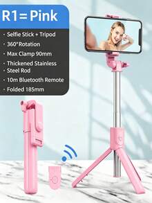 Portable Remote Control Selfie Stick Tripod All-In-One Phone Holder, Extendable Telescopic Shooting Pole, Supports Multi-Angle Rotation Adjustment, Compatible With Most Smartphones, Comes With Detachable Wireless Remote Control For Remote Photo And Video Capture, Can Be Used As A Floor Tripod When Expanded, Compact And Lightweight For Easy Storage And Carrying, Suitable For Travel, Outdoor Activities, Home Selfies, And Short Video Recording - Multicolor - View 13