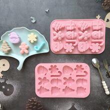 1pc Christmas Theme Silicone Mold, Suitable For Handmade DIY, Santa Claus, Snowman, Gingerbread Man Shaped Mold, Suitable For Making Soap, Plaster, Aromatherapy Wax Tablets And Party Decorations - A - View 3