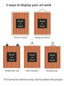 1pc Frameless Striped Halloween Thanksgiving Quote Wall Art Print, Vintage Fall Cozy Decor For Dorm, Bedroom, Party, Back To School Gift, Funky Posters - Multi-color - View 6