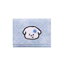 Cute Puppy Embroidered Polka Dot Tri-Fold Wallet With Multiple Card Slots And Photo Window - Multicolor - View 17