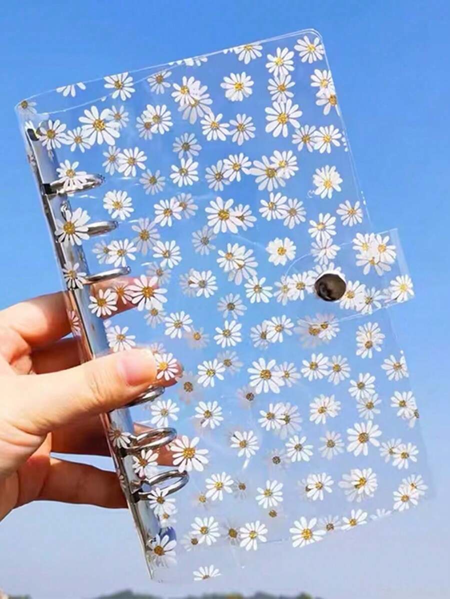 1pc A6 Daisy Transparent PVC Loose Leaf Waterproof Budget Planner Notebook - Multicolor - View 1