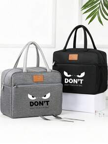 1 Pc, Don't Touch My Bag Pattern Printed Handbag, Large Capacity Handheld Bag, Suitable For Office Workers And Travel - one-size - View 4