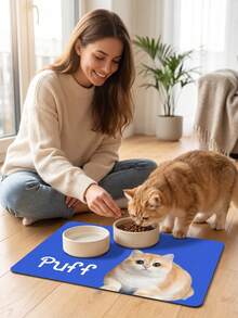 Customized Pet Feeding Mats, Customized Pet Photo And Name Meal Mats, Pet Food Bowl Mats, Suitable For Food And Water, Pet Lovers, Easy To Clean, Beautiful, Keep The Feeding Area Clean - Multicolor - View 8