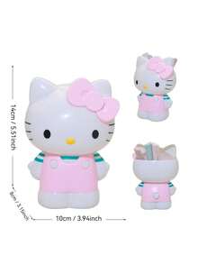 1pc Sanrio Hello Kitty 3D Desktop Pen Holder, Cute Bowknot Decor Desktop Storage Box, Multi-Functional Plastic Storage Rack, Suitable For Makeup Brushes, Pens, Stationery, Small Beauty Products, Vanity, Dorm, Office, Home Decor, Gift For Adults - View 3
