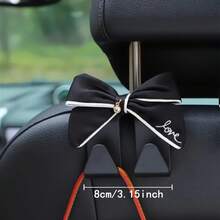 2pcs Car Fashion Cute Bow Seat Back Hooks, Car Interior Storage Hooks - A - View 5