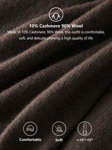 HEYMINI Women's Long Sleeve Pullover Wool Sweater, Fashionable And Comfortable Knit Sweater, Regular Fit, Suitable For Autumn/Winter - Coffee Brown - View 2