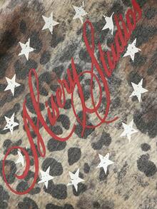 Men's Vintage Washed Leopard Print Zip Up Hoodie, Star Letter Embroidery Loose Casual Street Jacket - Multicolor - View 8