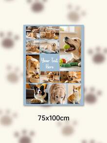 Custom Photo Text Throw Blanket, Personalized Picture Collage Fleece Blanket, Customized Pet Memory Photo Blanket For Sofa Bed Home Decor Gift - Multicolor - View 67