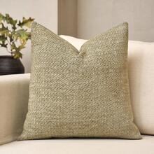 1 Stück Salbeigrün Luxus Sofakissenbezug, Wabi-Sabi japanischer minimalistischer nordischer Stil, reines Polyester mit körniger Textur, einfarbig Chenille + Leinen gewebter Kissenbezug, geeignet für Zuhause, Sofa, Bett, Schlafzimmer, Wohnzimmer, Café, Showroom, Dekoration, tägliche und Feiertagsveranstaltungen, alle Jahreszeiten - Salbeigrün - Übersicht 14