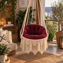 Luxury Hanging Chair Cushion – Soft-Touch, High-Density Filled, Ultra-Plush Comfort Seat Cushion - Red - View 2