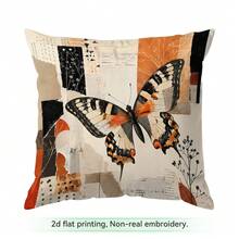 4pcs/1pc Collage Art Insect Pattern Pillow Case, Single-Sided Printed Pillow Case, Suitable For Living Room Bedroom Home Decor, All Season Pillow Case - Multicolor - View 15