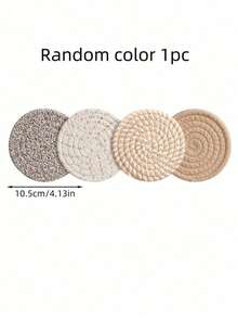 8pcs Coaster Set With Holder, Minimalist Woven Desktop Coasters, Heat-Resistant Kitchen Dining Table Coasters, Thickened Insulated Pads, 4 Colors Absorbent Coaster Set, Home Decor Desktop Protection, Suitable For Various Cups, 4.3 Inch, Perfect Christmas Holiday Gift - Multicolor - View 11