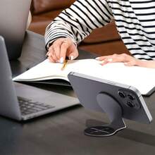 1pc Magnetic Desktop Folding Phone Stand, Car Floating Screen Navigation Mount, Desktop Holder - A - View 8