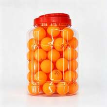 Bote con 60 Pelotas de Ping‑Pong Naranjas, Pelotas de Tenis de Mesa Resistentes para Entrenamiento Diario, Juegos Familiares y Actividades Recreativas - Naranja - Ver 1