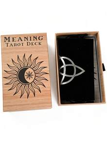 1 BoxMeaning Tarot Deck, 78 Cards, Self-Discovery Divination Set With Guidebook,Gift Box Set, Ideal For Personal Growth - Multicolor - View 5